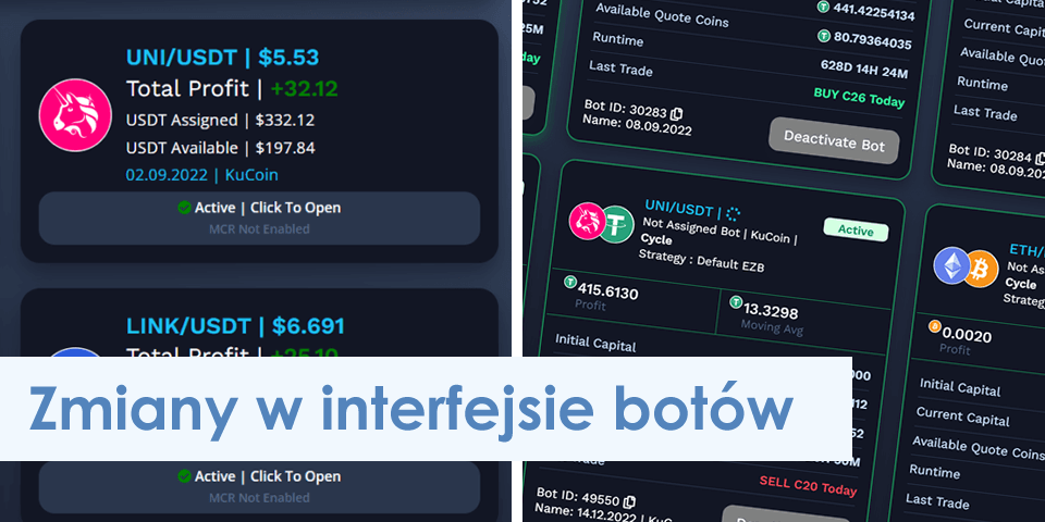 Zmiany w interfejsie botów tradingowych w EazyBot